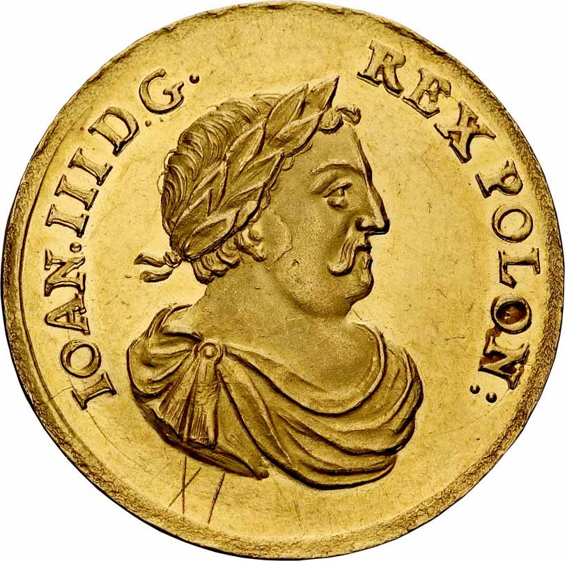 Jan III Sobieski. Medal koronacyjny wagi 2 dukatów, złoto